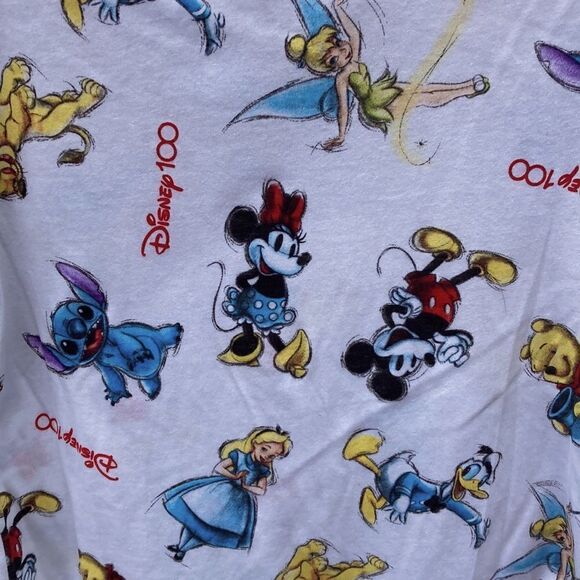 Disney 100 Print Tee T-Shirt with Short Sleeves, Size S - Picture 3 of 7